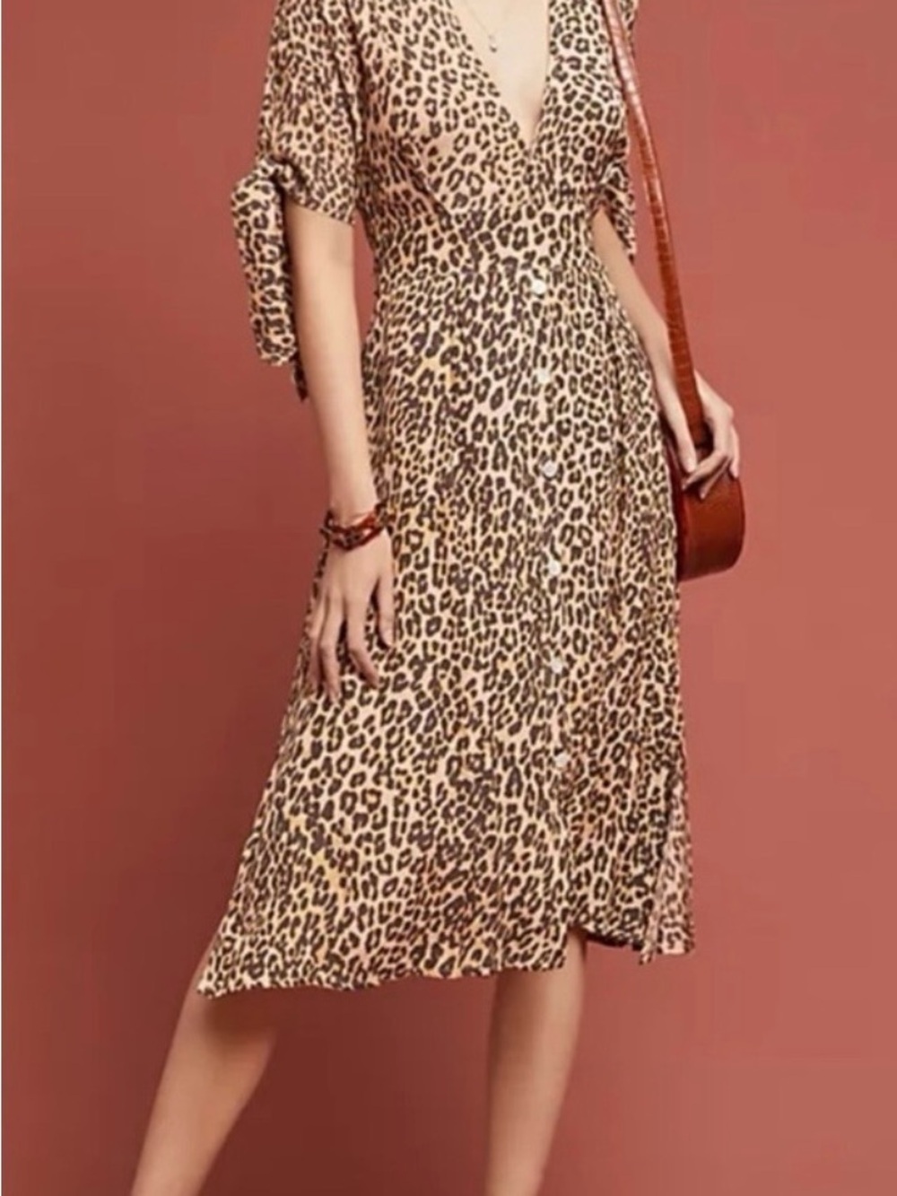 Faithfull the Brand Anthropologie Leopard-Print Wrap Midi Dress